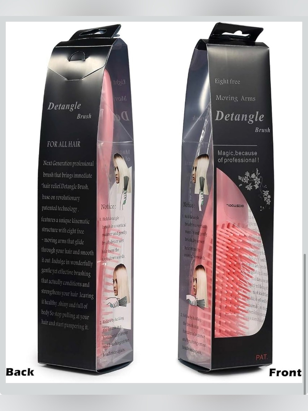 Pink Detangling Hair Brush - Flexible Bristles - Picture 5 of 7